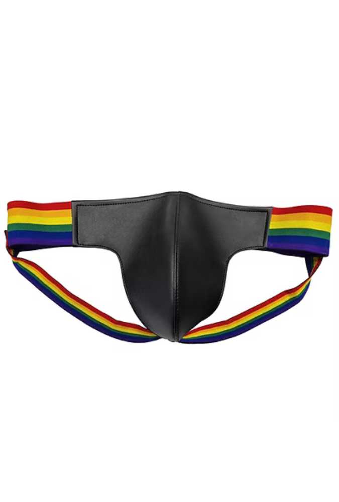 Jockstrap with Pride Bands - Leather