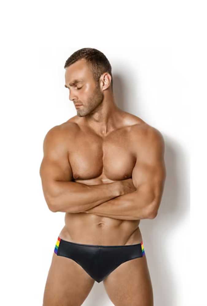 Jockstrap with Pride Bands - Leather