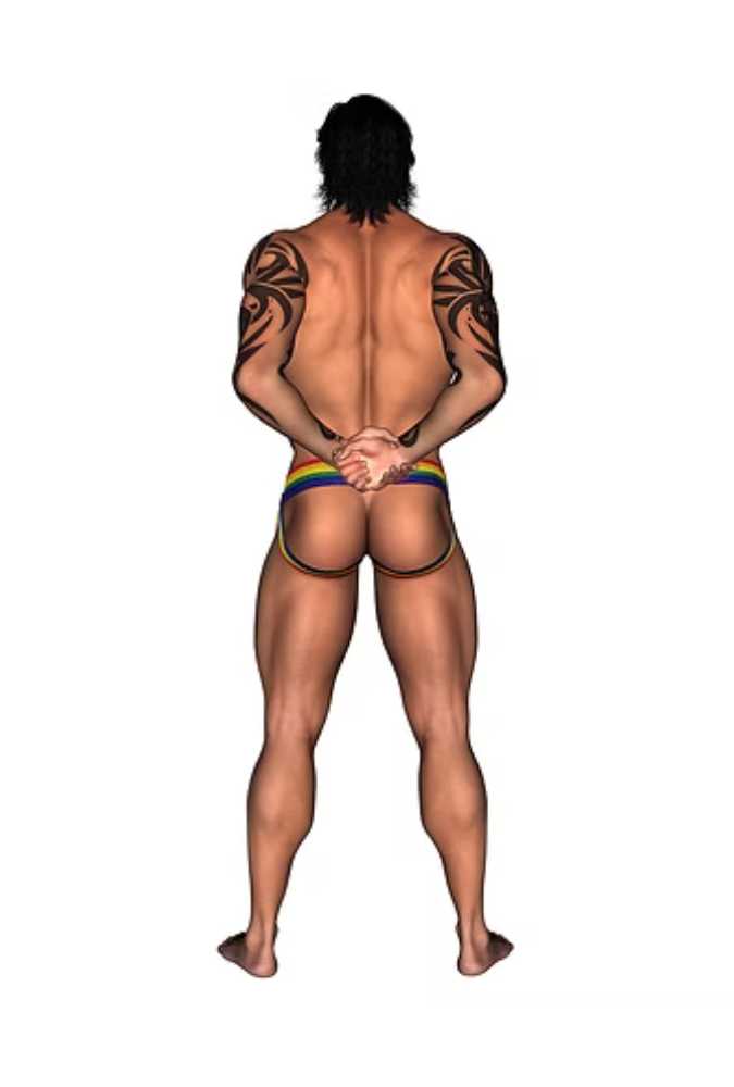 Jockstrap with Pride Bands - Leather