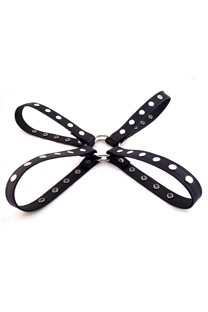 Oberkörper-Bondage-Harness mit Druckknöpfen - Leder