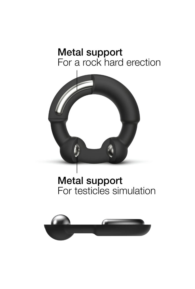 Cockring con punti di pressione in metallo - Stronger Ring