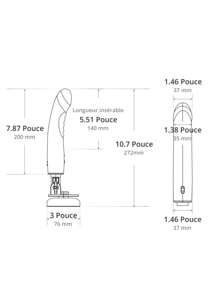 Connected vibrating suction-cup dildo with touch sensor – Mission 2