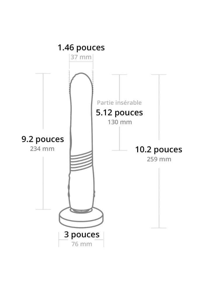 Dildo ventouse vibrant à va-et-vient connecté - Gravity