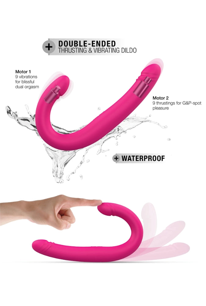 Vibrating and thrusting double-ended dildo - Orgasmic Double Do