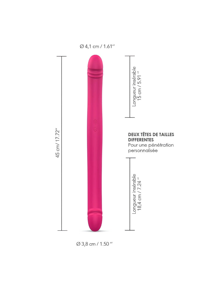Vibrating and thrusting double-ended dildo - Orgasmic Double Do