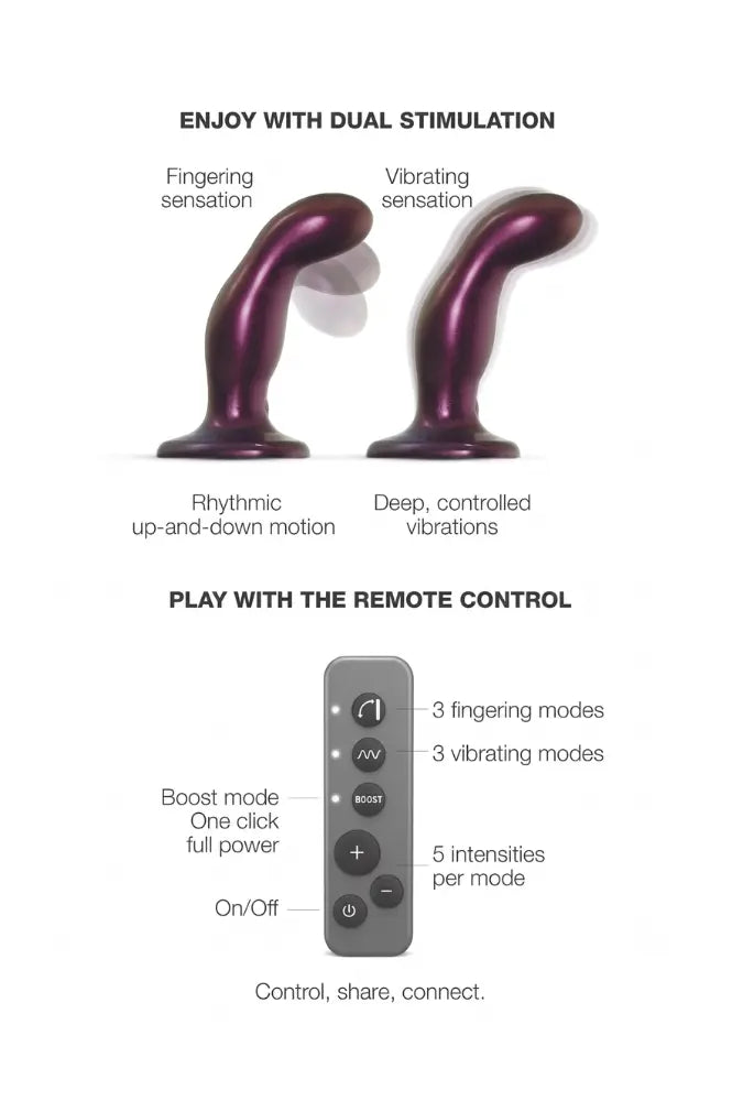 Dildo vibrant à mouvement télécommandé - Fingering & Vibrating Dildo