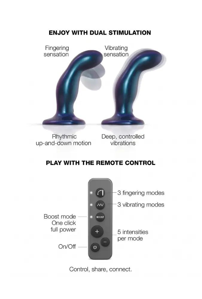 Dildo vibrant à mouvement télécommandé - Fingering & Vibrating Dildo