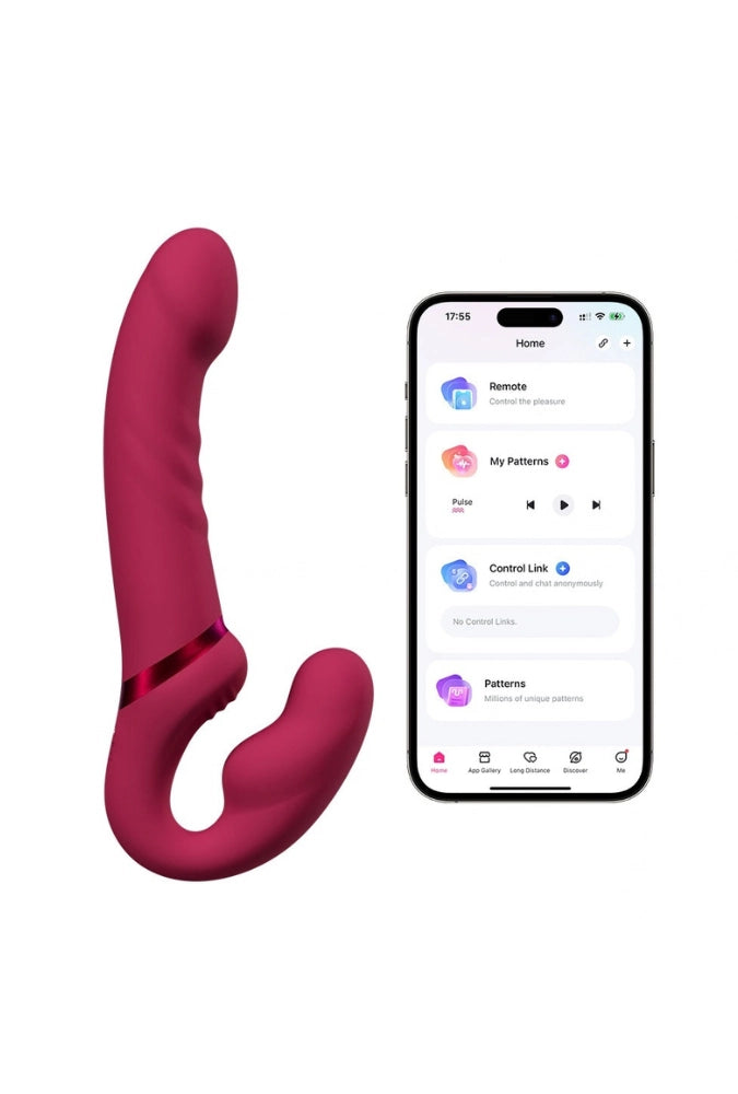 Vibrating connected strapless strap-on - Lapis