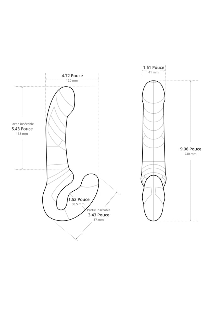 Vibrating connected strapless strap-on - Lapis