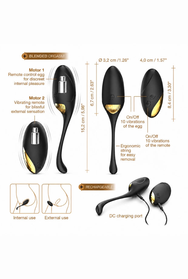 Uovo vibrante con stimolatore clitorideo - Secret Orgasm