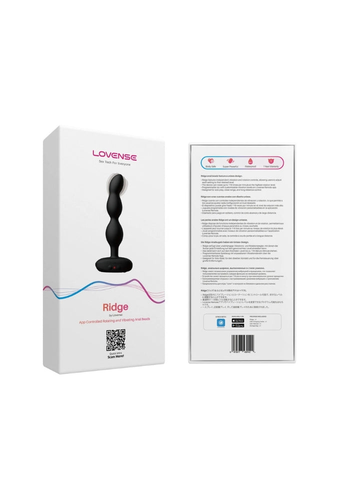 Vibrating, rotating, app-connected anal beads – Ridge