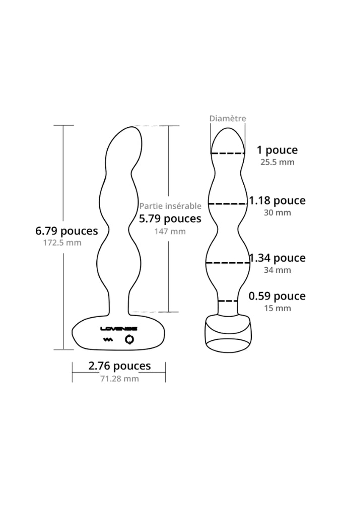 Vibrating, rotating, app-connected anal beads – Ridge
