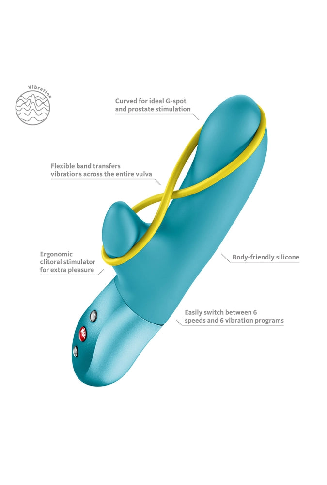 Rabbit-vibrator met stimulerend elastiek - Amorino
