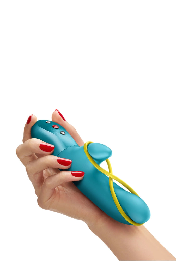 Rabbit-vibrator met stimulerend elastiek - Amorino
