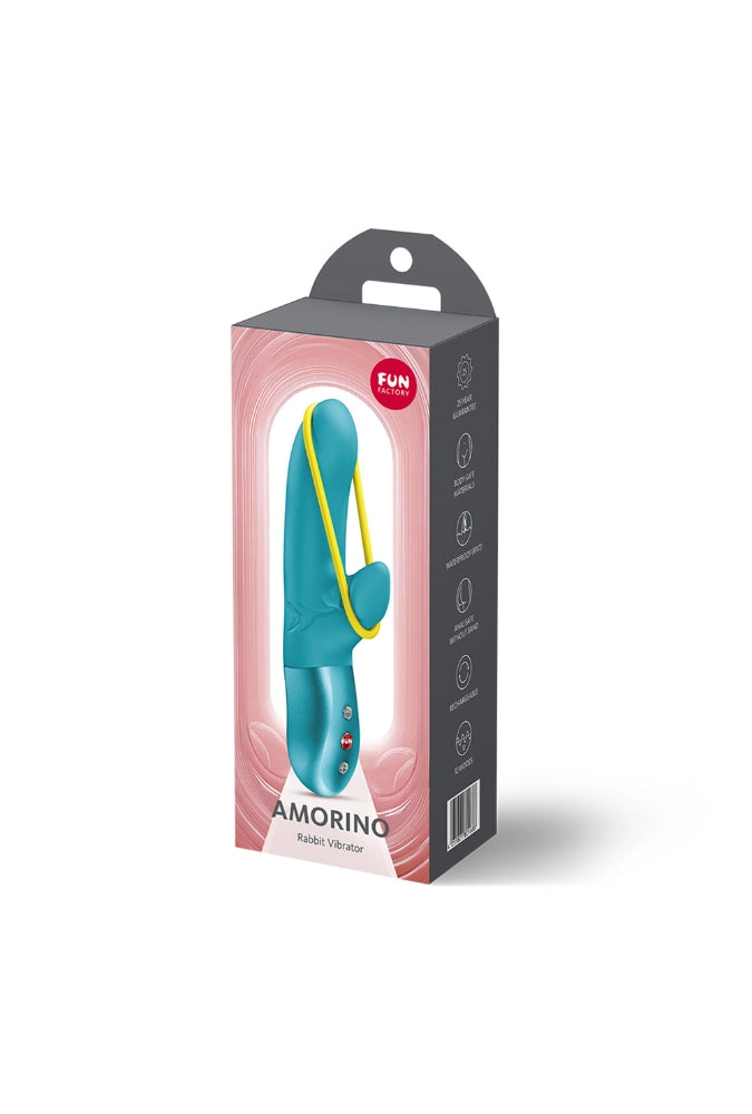 Rabbit-vibrator met stimulerend elastiek - Amorino
