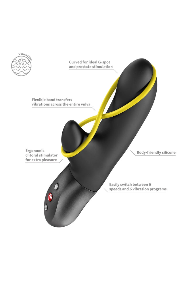 Rabbit-vibrator met stimulerend elastiek - Amorino
