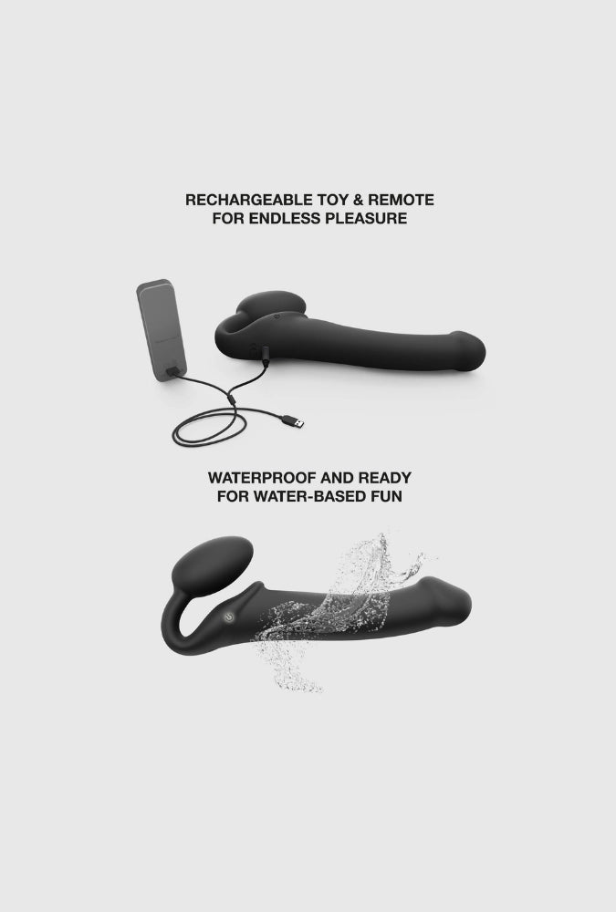 Strap-on - Vibrerend met afstandsbediening 3 motoren