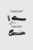 Strap-on - Vibrerend met afstandsbediening 3 motoren