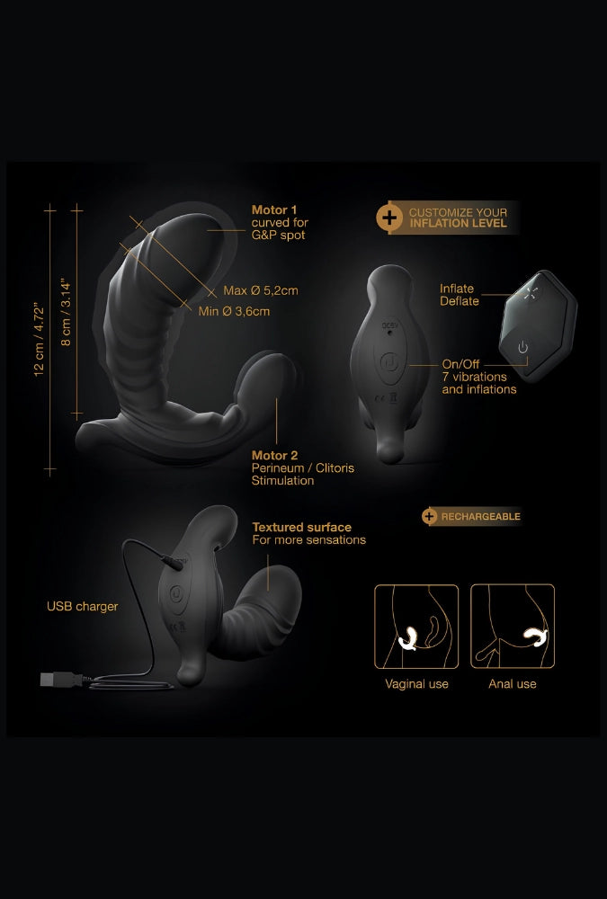 Dual-stimulation inflatable vibrator - Ultimate Expand
