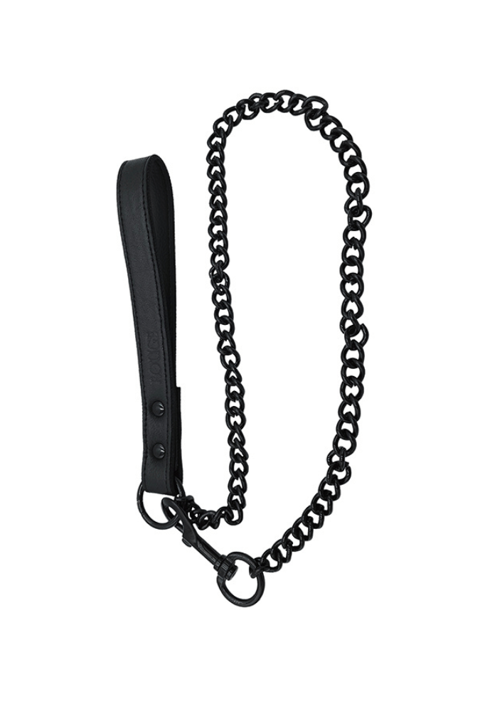 Elegant Lead with Chain - Leather