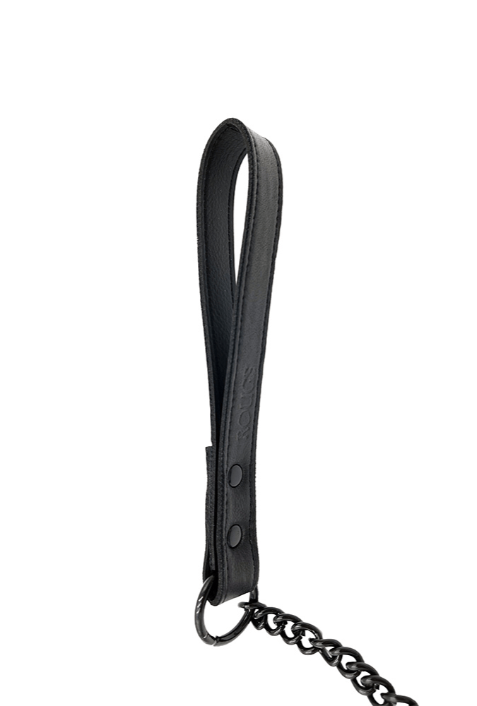 Elegant Lead with Chain - Leather