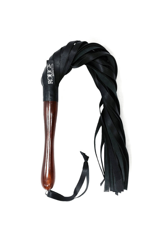 Leather Flogger - Wooden Handle