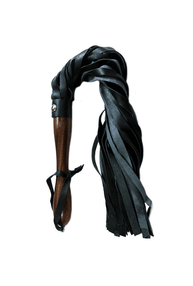 Leather Flogger - Wooden Handle