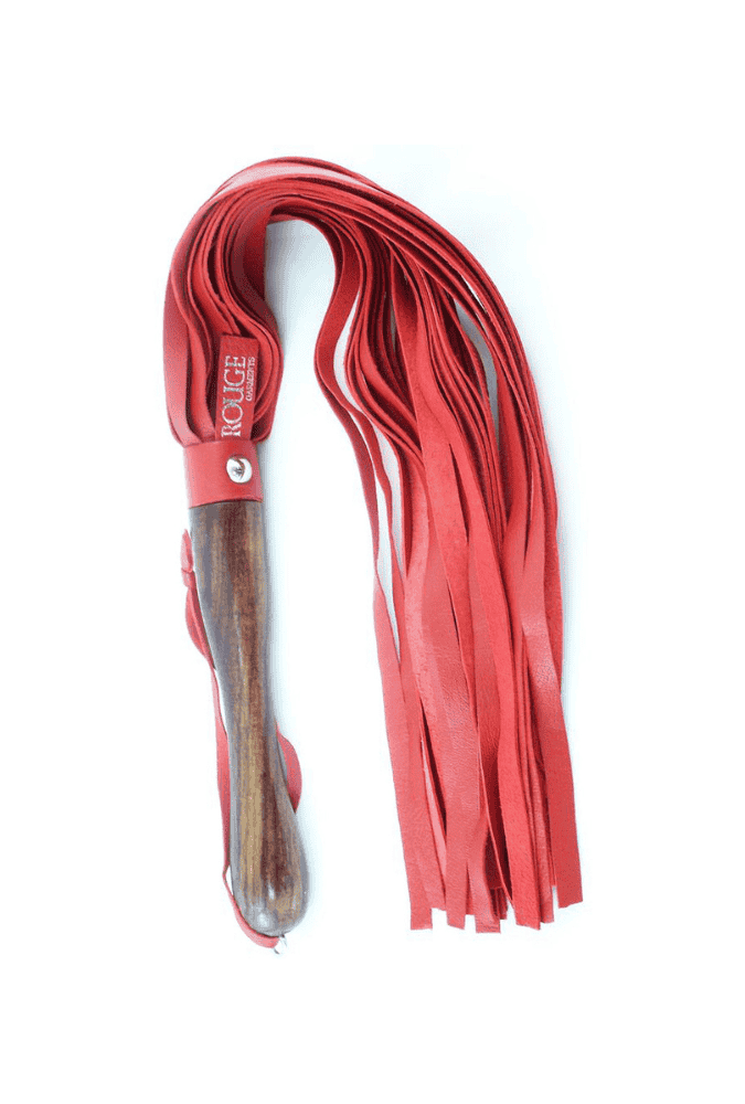 Leather Flogger - Wooden Handle