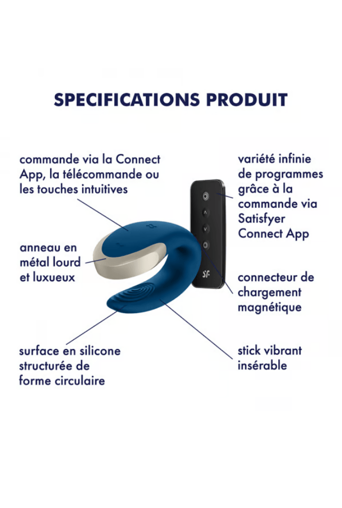 Connected & Remote-Controlled Couples' Vibrator - Double Love Connect App