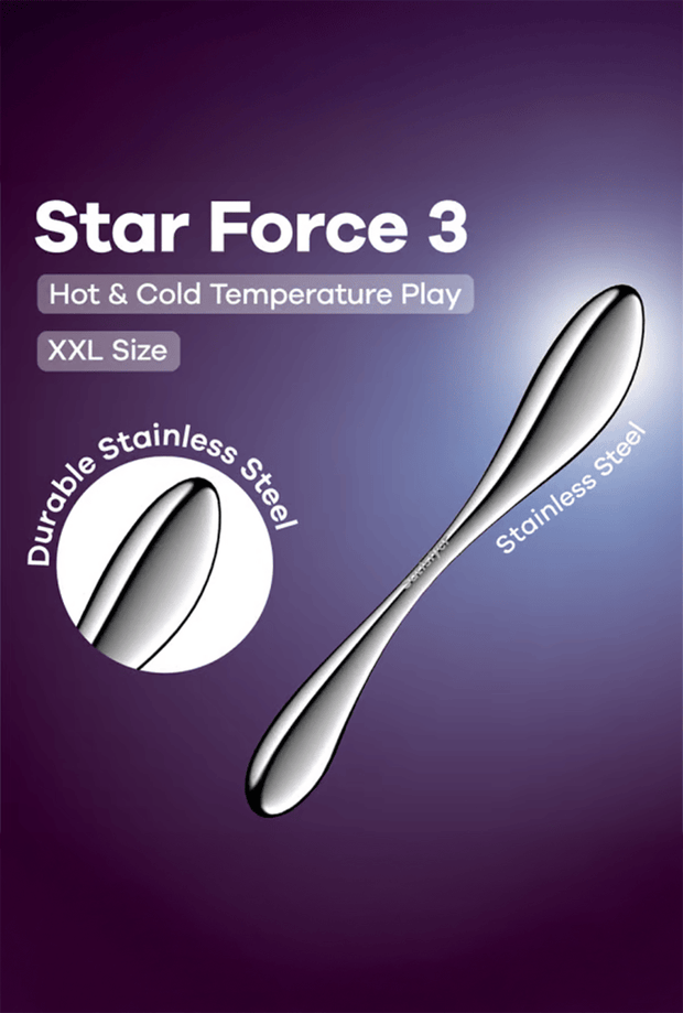 Doppelseitiger Dildo aus Edelstahl - Star Force 3