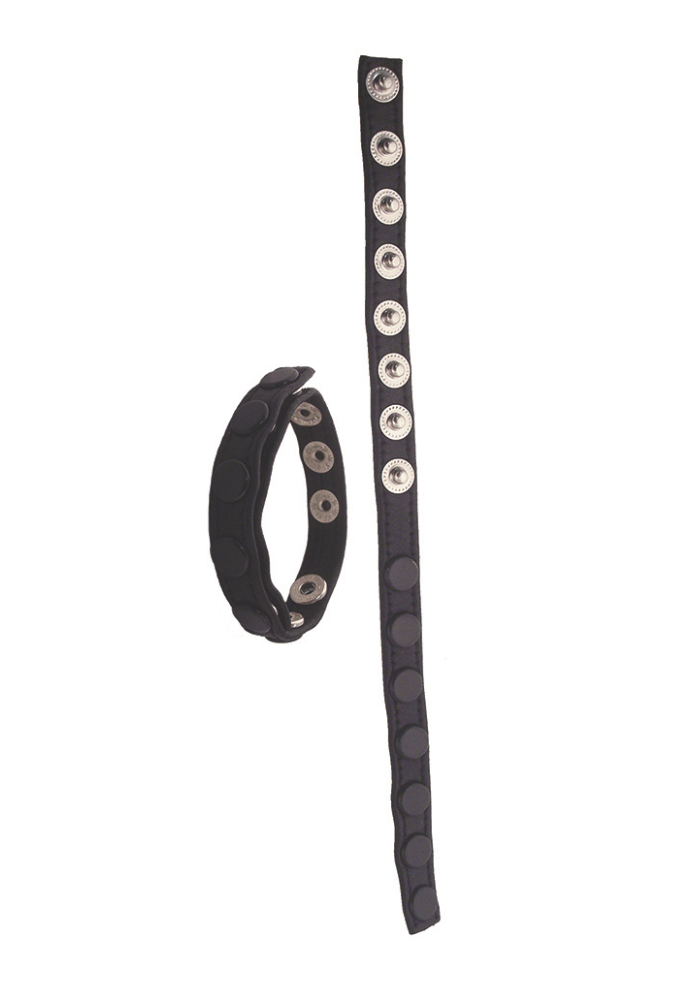 Adjustable Snap-Button Cockring - Leather