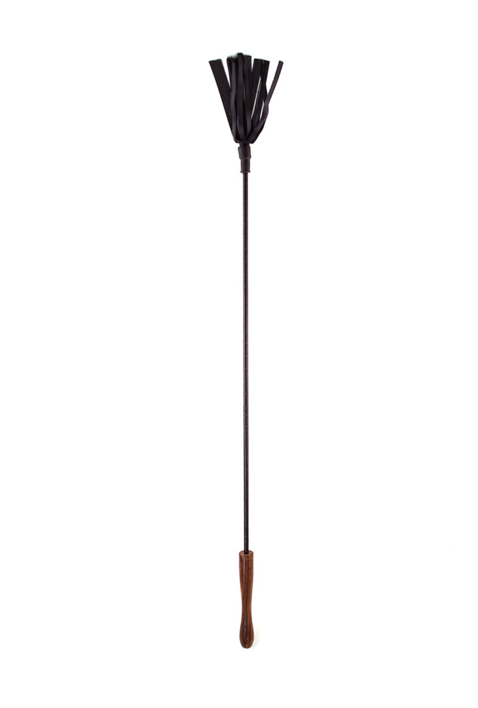 Crop with Round Wooden Handle - Leather