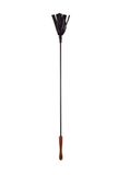 Crop with Round Wooden Handle - Leather