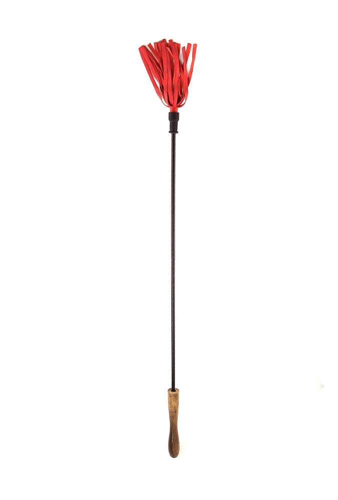 Crop with Round Wooden Handle - Leather