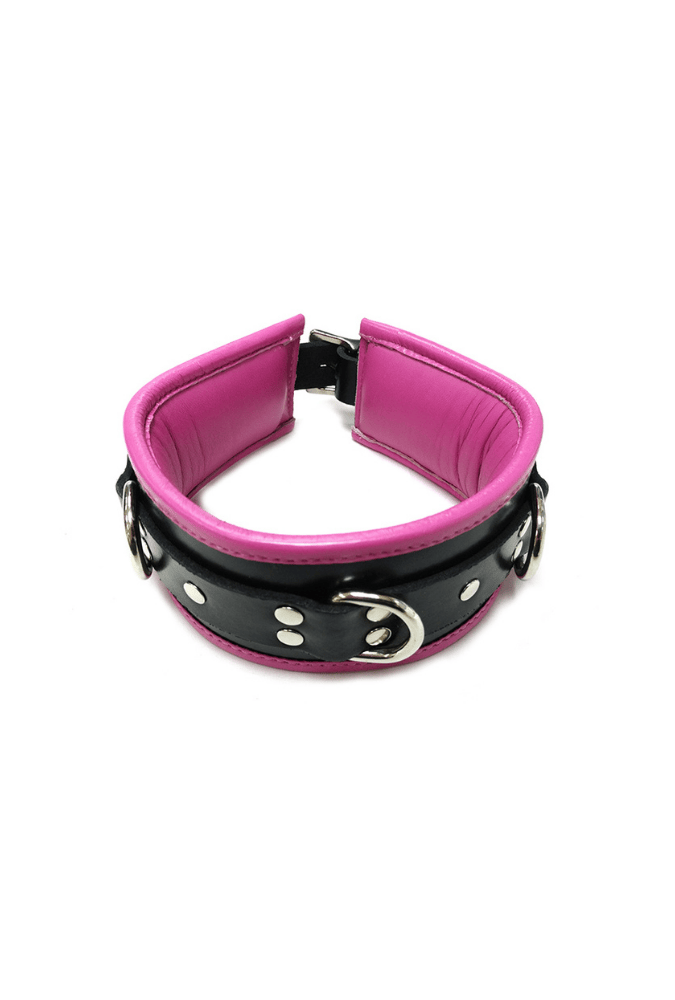 Padded Submission Collar 3 Rings - Leather
