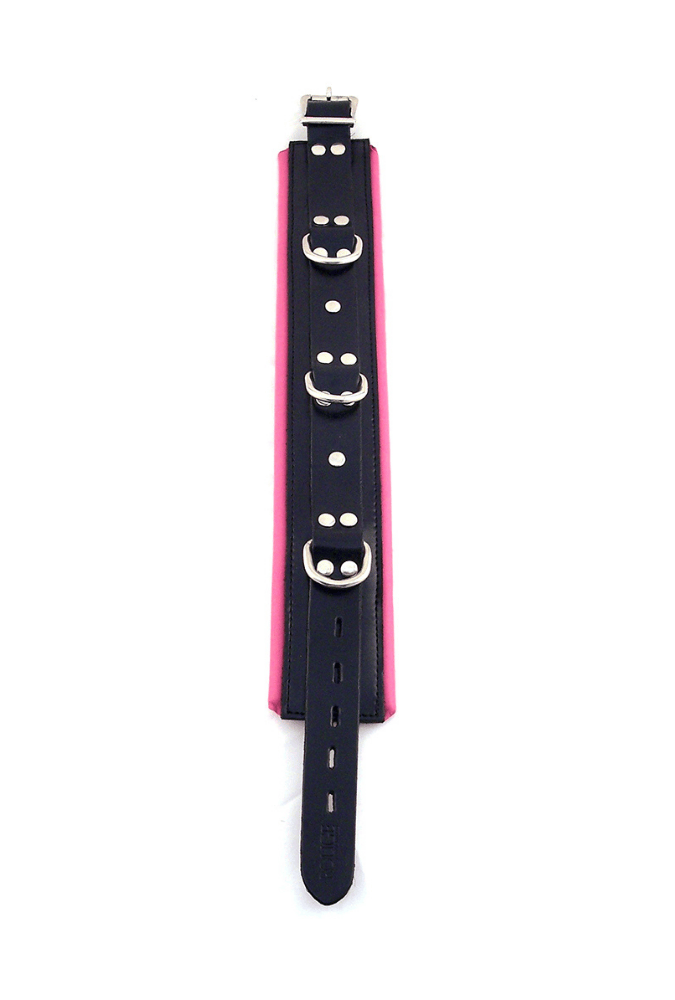 Padded Submission Collar 3 Rings - Leather