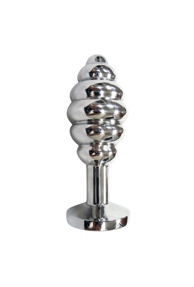 Spiral Anal Plug with Jewel - Steel