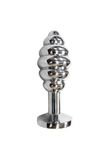 Spiral Anal Plug with Jewel - Steel