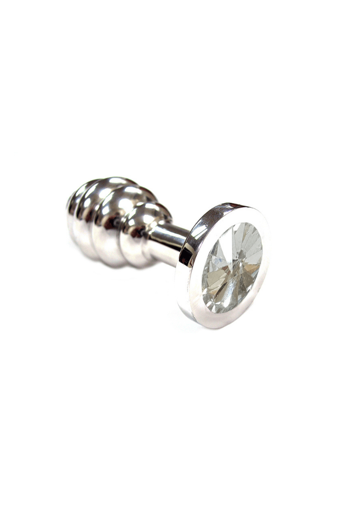 Spiral Anal Plug with Jewel - Steel