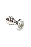 Spiral Anal Plug with Jewel - Steel