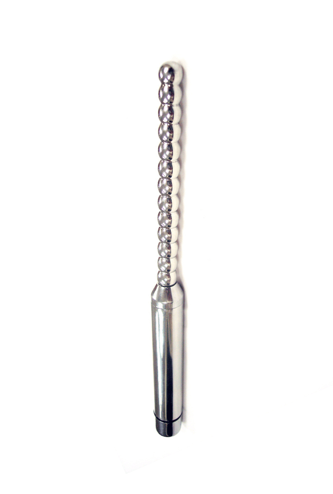 Ribbed Vibrating Urethral Sound - Steel