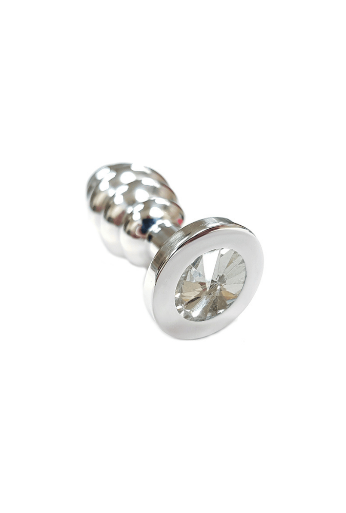 Spiral Anal Plug with Jewel - Steel