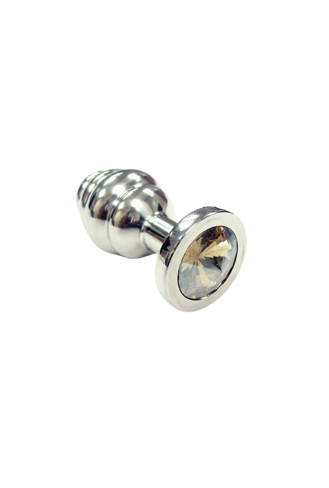 Spiral Anal Plug with Jewel - Steel