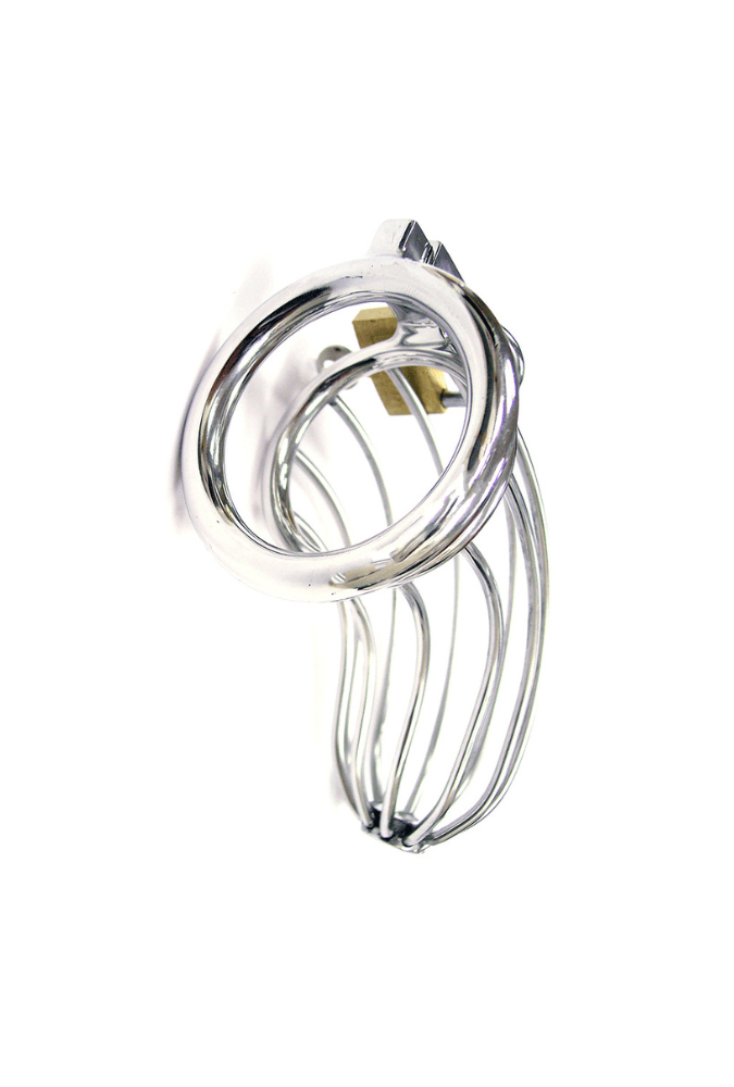Cage de Chasteté Ajourée avec Cadenas - Acier