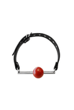 Leder-Ballknebel mit Stahlstange & abnehmbarem Ball