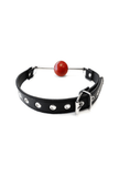 Leder-Ballknebel mit Stahlstange & abnehmbarem Ball