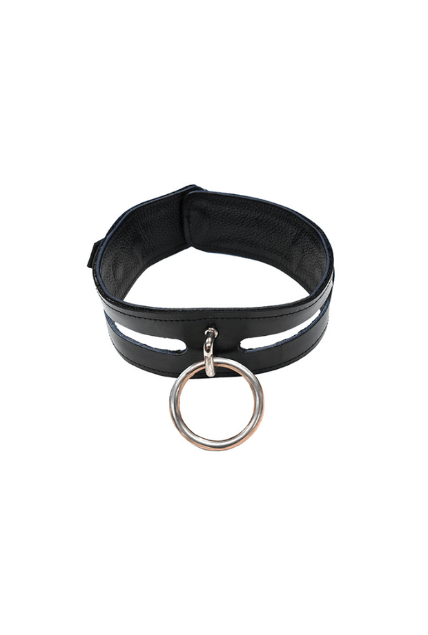 Collare di Sottomissione Fashion con Anello - Cuoio