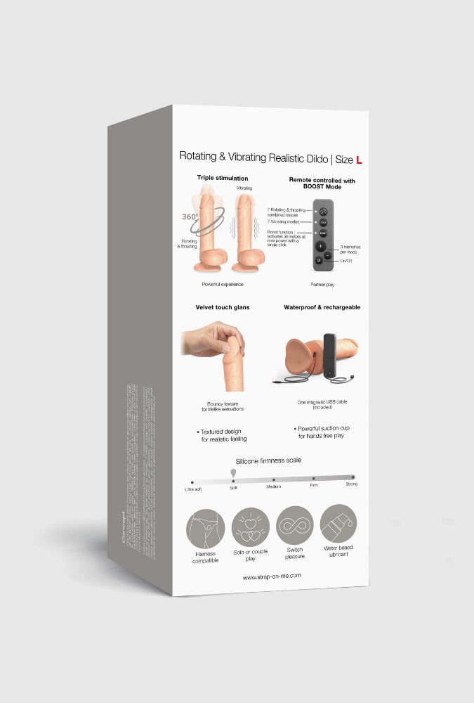 Dildo - Realistic Rotating & Vibrating Remote-Controlled