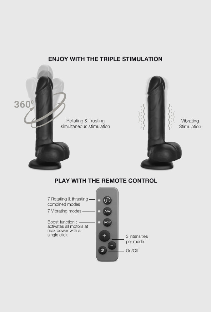 Dildo - Realistisch Roterend & Vibrerend met Afstandsbediening