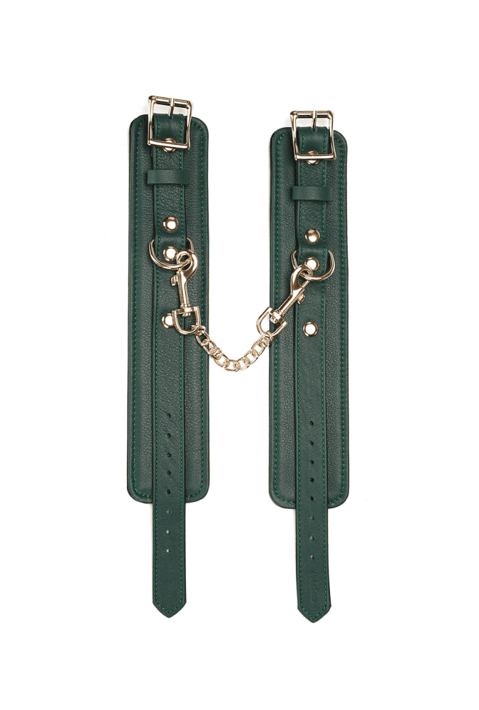 Mossy Chic Ankle Cuffs - Green Leather